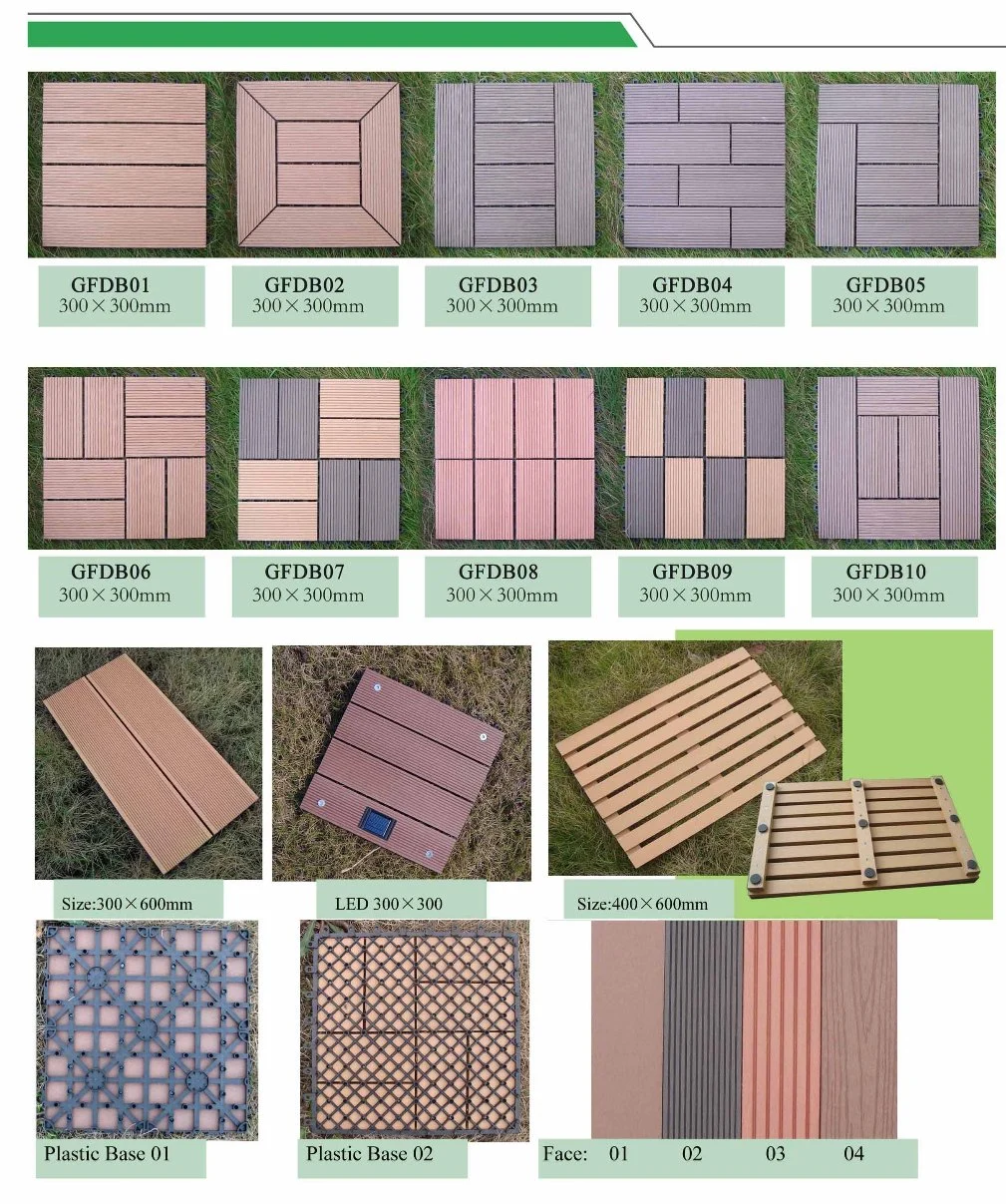Wood Plastic Composite Interlocking DIY WPC Outdoor Floor Tiles