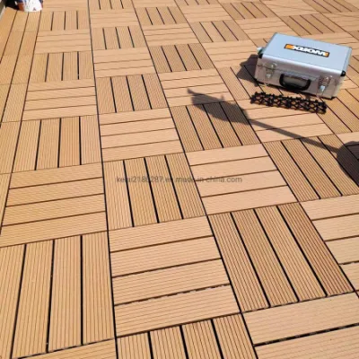 Azulejo de cubierta para suelo exterior impermeable de enclavamiento 300*300mm, baldosas de Patio WPC para terraza DIY, baldosas de suelo de terrazo entrelazadas