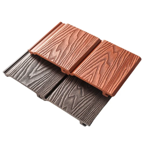 Diseños de PVC de grano de madera de coextrusión de alta calidad Decoración Revestimiento exterior resistente a los rayos UV Paneles de pared de WPC impermeables